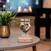 Two Souls One Heart  Valentine's Dat Gift Personalized Photo Collage Plaque Custom Collage Photo on Acrylic Unique Photo Night Light Ultimate Gift for Her